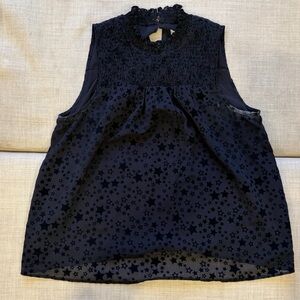 LOFT Ruffled BlackTop with Stars